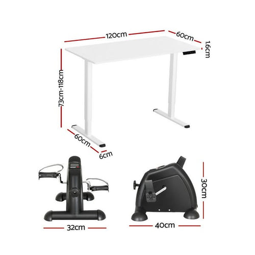 Artiss 120cm Electric Standing Desk with Mini Pedal Exercise